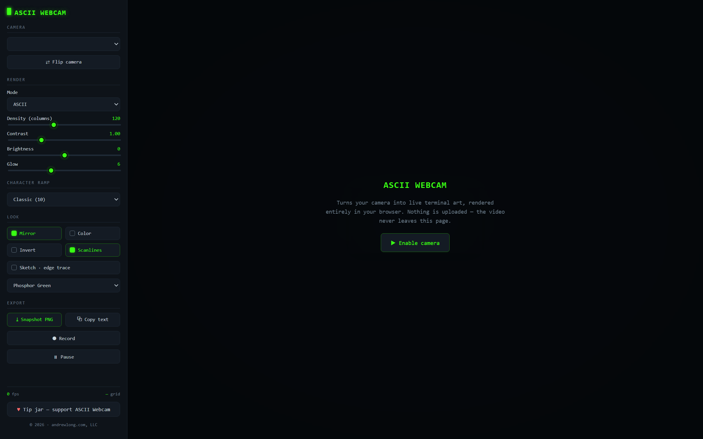 ASCII Webcam